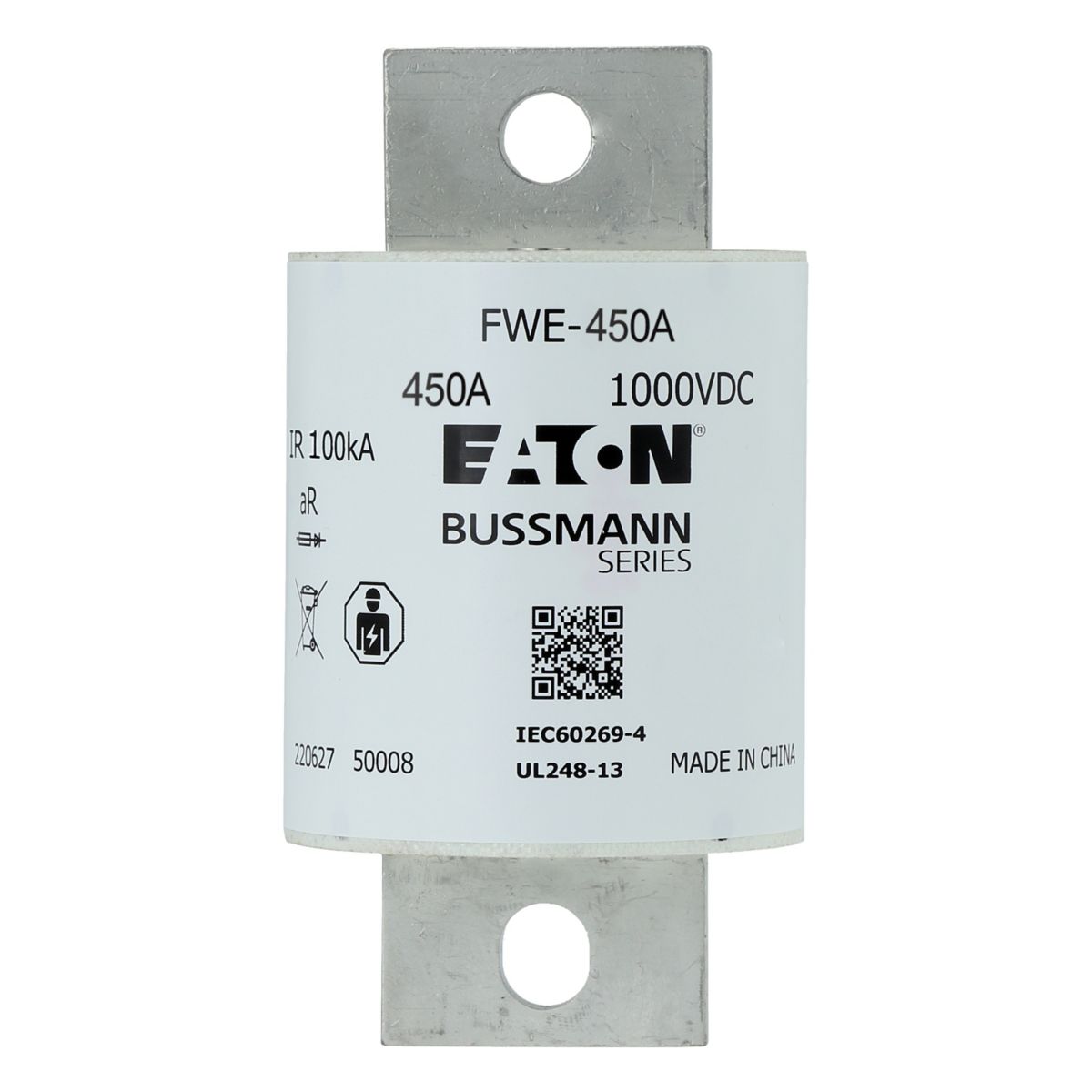 Sikring 1000VDC 450A IEC/UL 450A aR 60mm rund