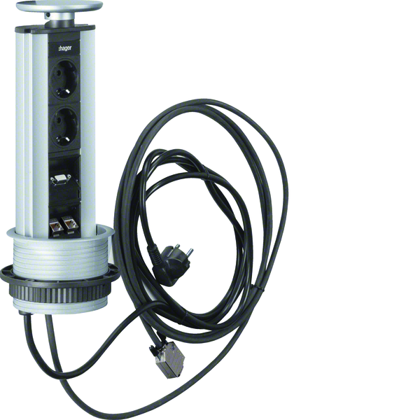 hager Pistorasiapan. tehalit office g7046 uppo 2pr+2xrj45+vga alu