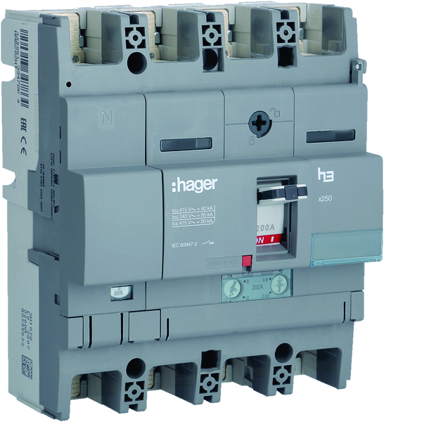 hager Effektbryttare kompakt 4p 50% 125-160-200a 40ka j/j