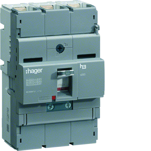 hager Moulded case circuit breaker 3p 250a 40ka adj/adj