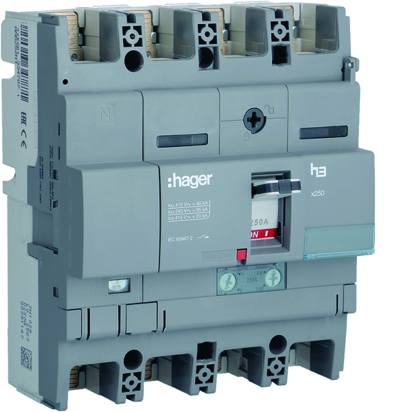 hager Effektbryttare kompakt 4p 50% 160-200-250a 40ka j/j