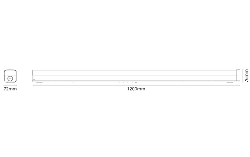 sg armaturen Surface mounted luminaire hurdal 1200 3000k pir