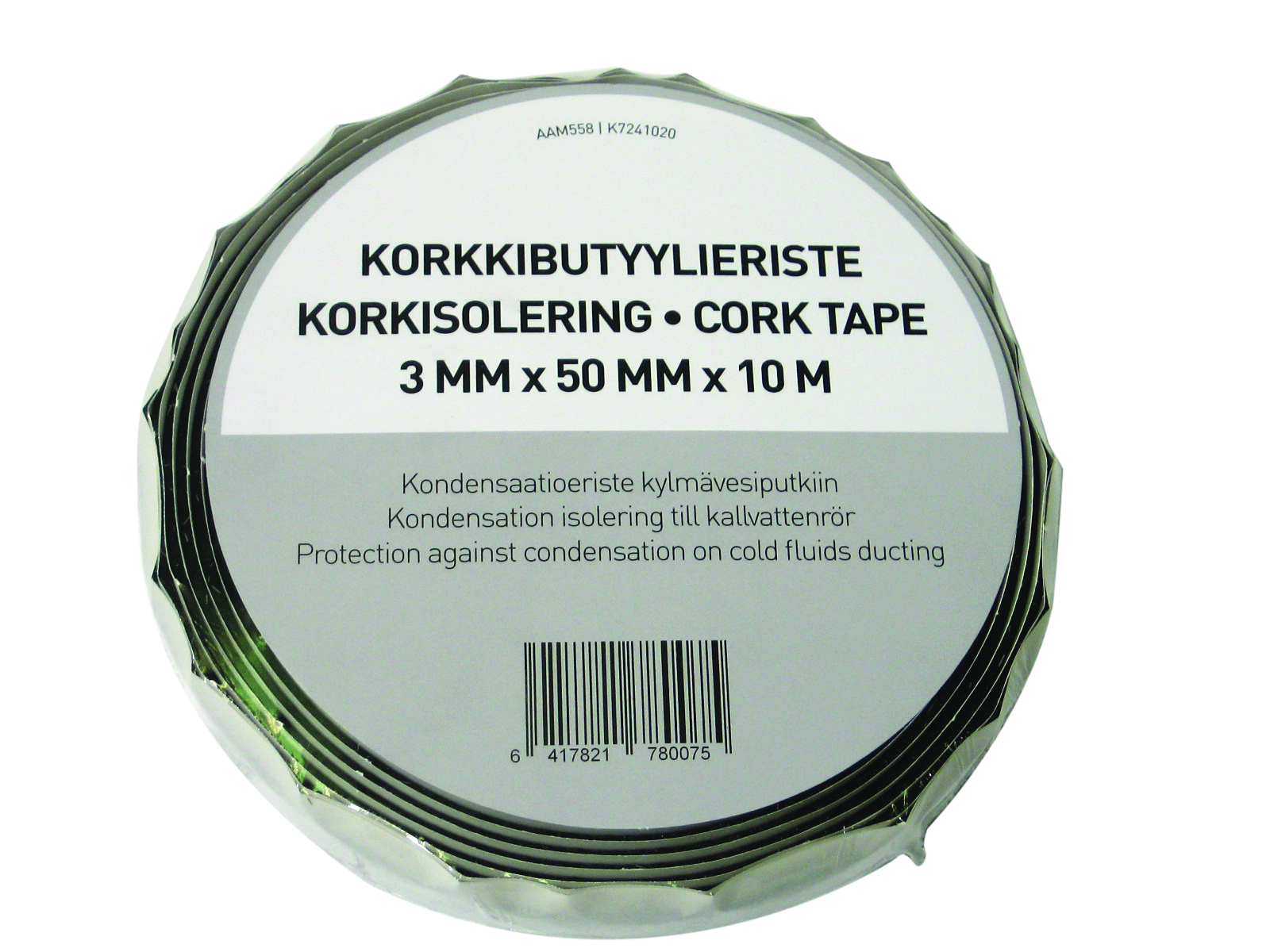 CORK TAPE 3MM X 50MM X 10M, RESY AC