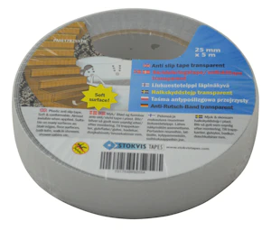 stokvis tapes Halkskyddstejp 25mm x 5m transparent/mjuk