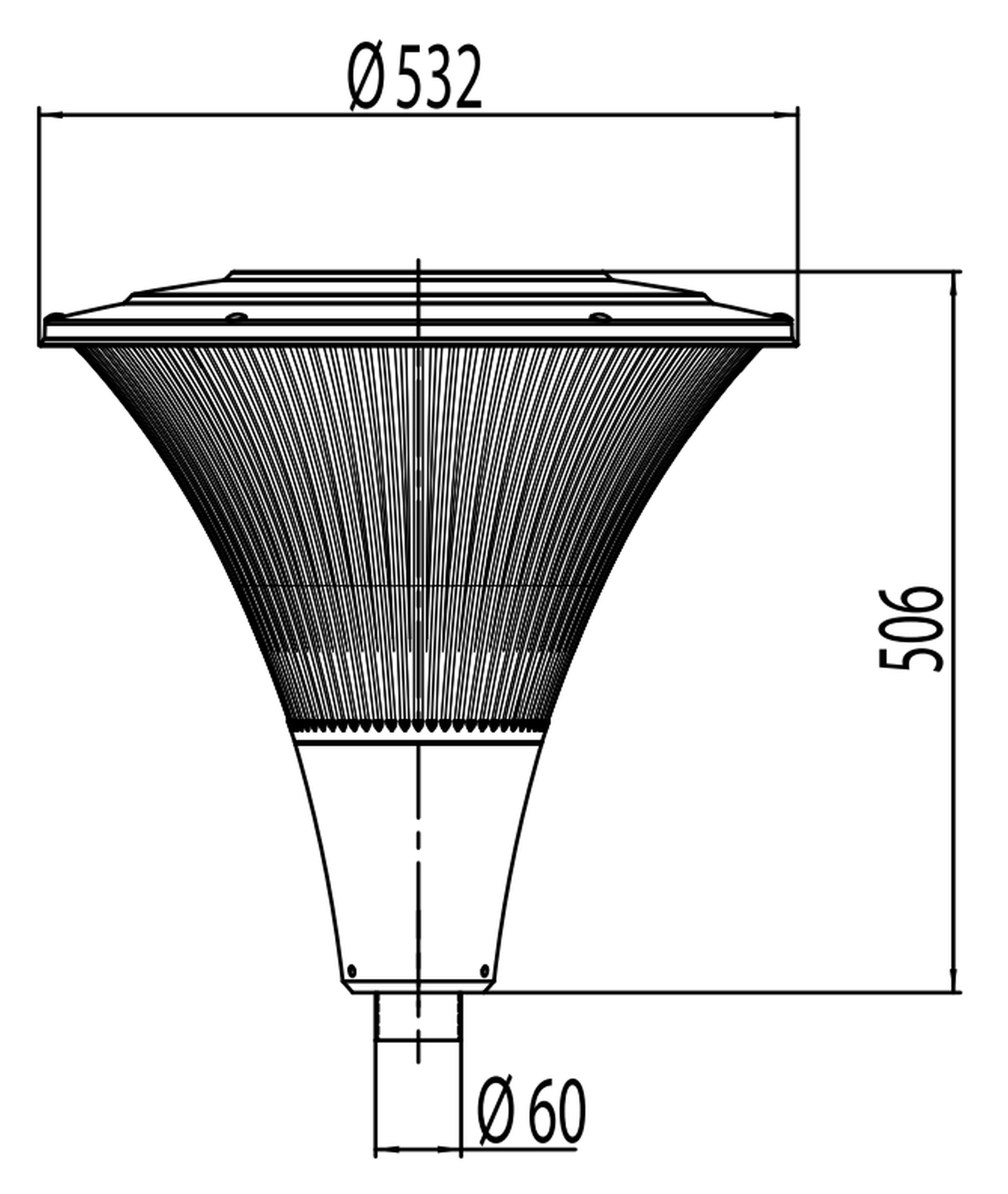 ensto Pylväsvalaisin opera op530ledbphh led 38w/840 bp hh