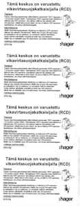 utu Käyttöohjetarra utu vvsk vikavirtasuojatarra 4kpl
