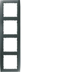 hager Cover frame wyr247 4-fold tp anth.