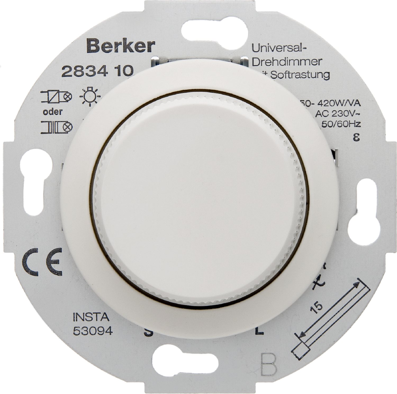 hager Dimmer 50-420w 2w rlc ukj white