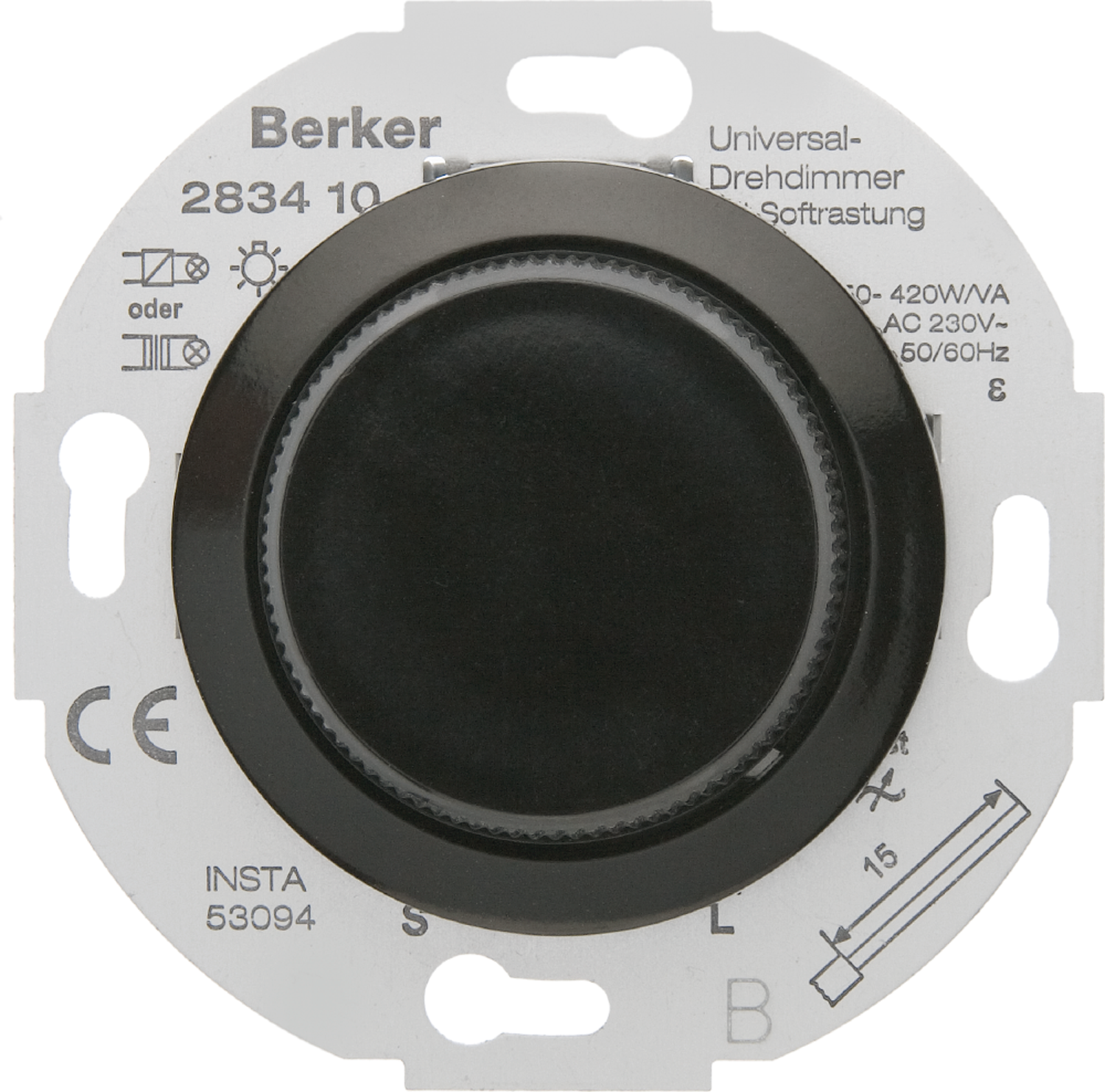 hager Dimmer 50-420w 2w rlc ukj black