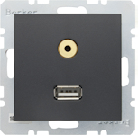 AV-RASIA HAGER USB/3.5mm AUDIO UK ANT