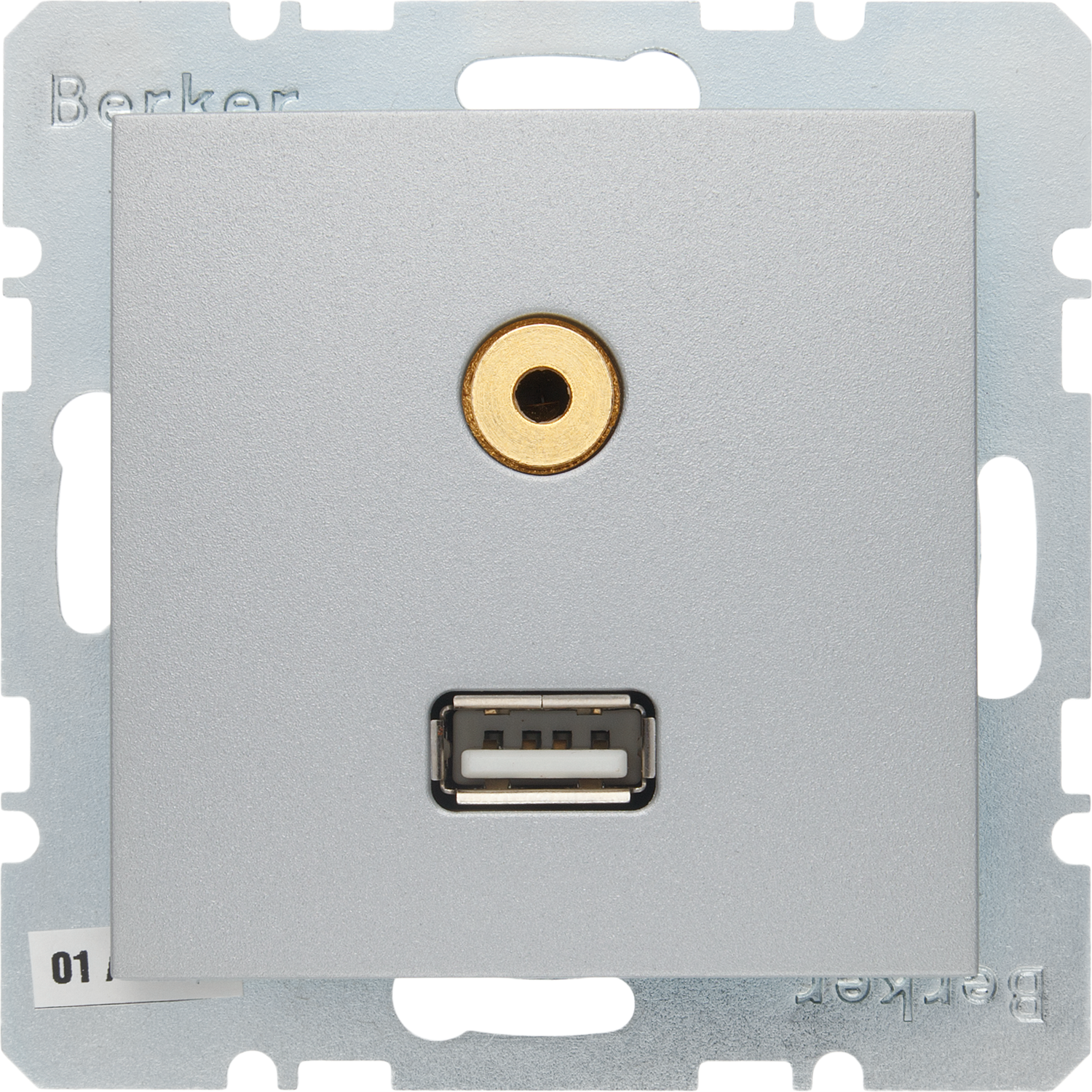 AV-RASIA HAGER USB/3.5mm AUDIO UK ALU