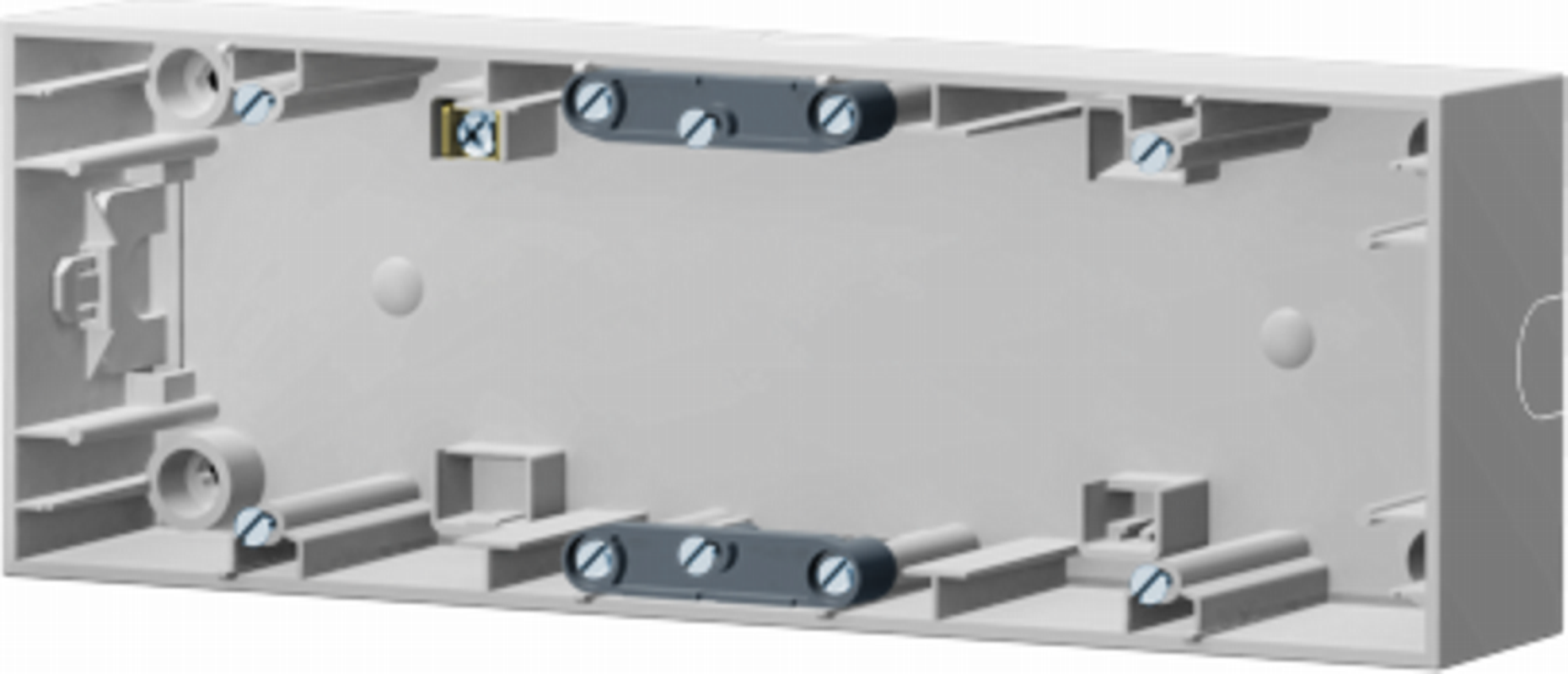 SURFACE MOUNTING BOX 3FOLD HORIZ. 36MM WHITE