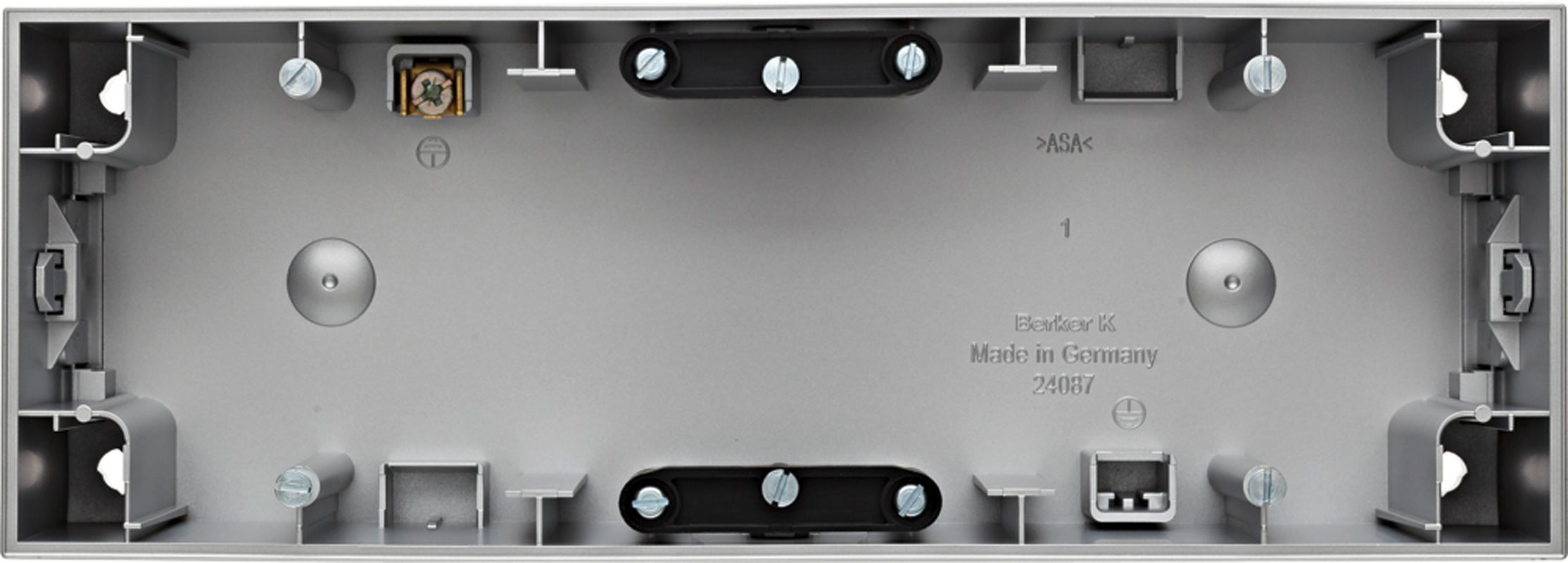 SURFACE MOUNTING BOX 3FOLD HORIZ. 36MM ALU MATTA