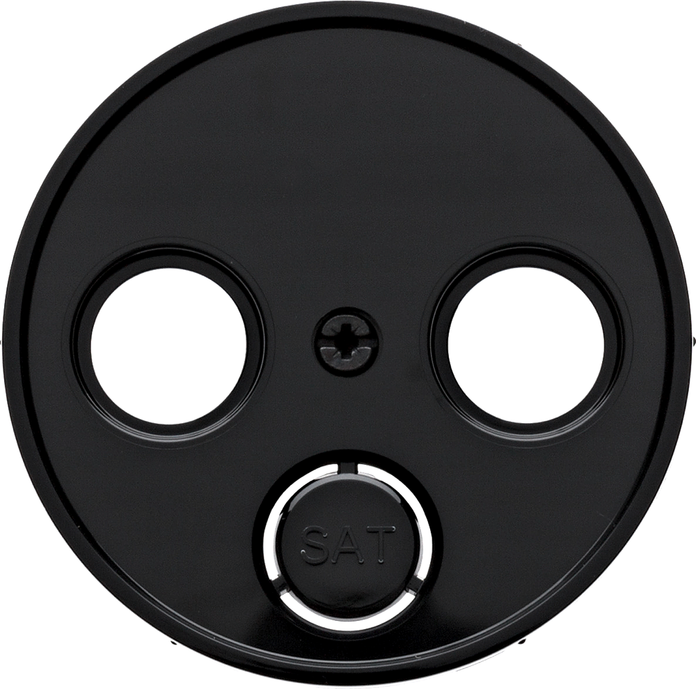 hager Centre plate ant. outlet tv+r(+sat) black