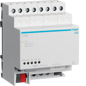hager Utgångsenhet knx tyf684 4kan 0-20ma/0-10v din