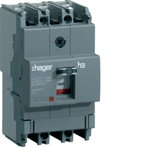 hager Effektbryttare kompakt 3p 160a 18ka tm fast/fast