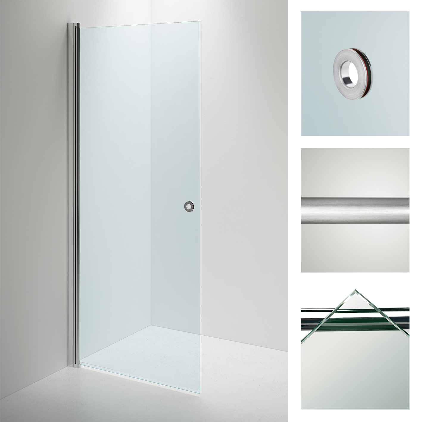 SHOWER WALL LINC SANKA ANGEL 100 DOOR SILVER/CLEAR