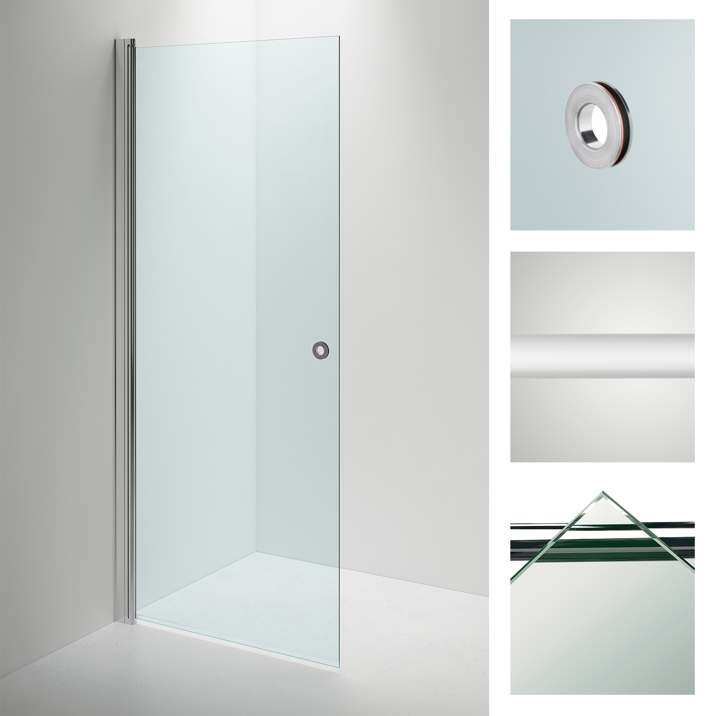 inr Shower wall linc sanka angel 100 door white/clear