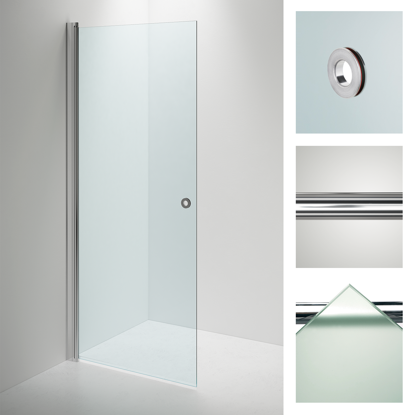 SHOWER WALL LINC SANKA ANGEL 100 DOOR SHINY/FROST