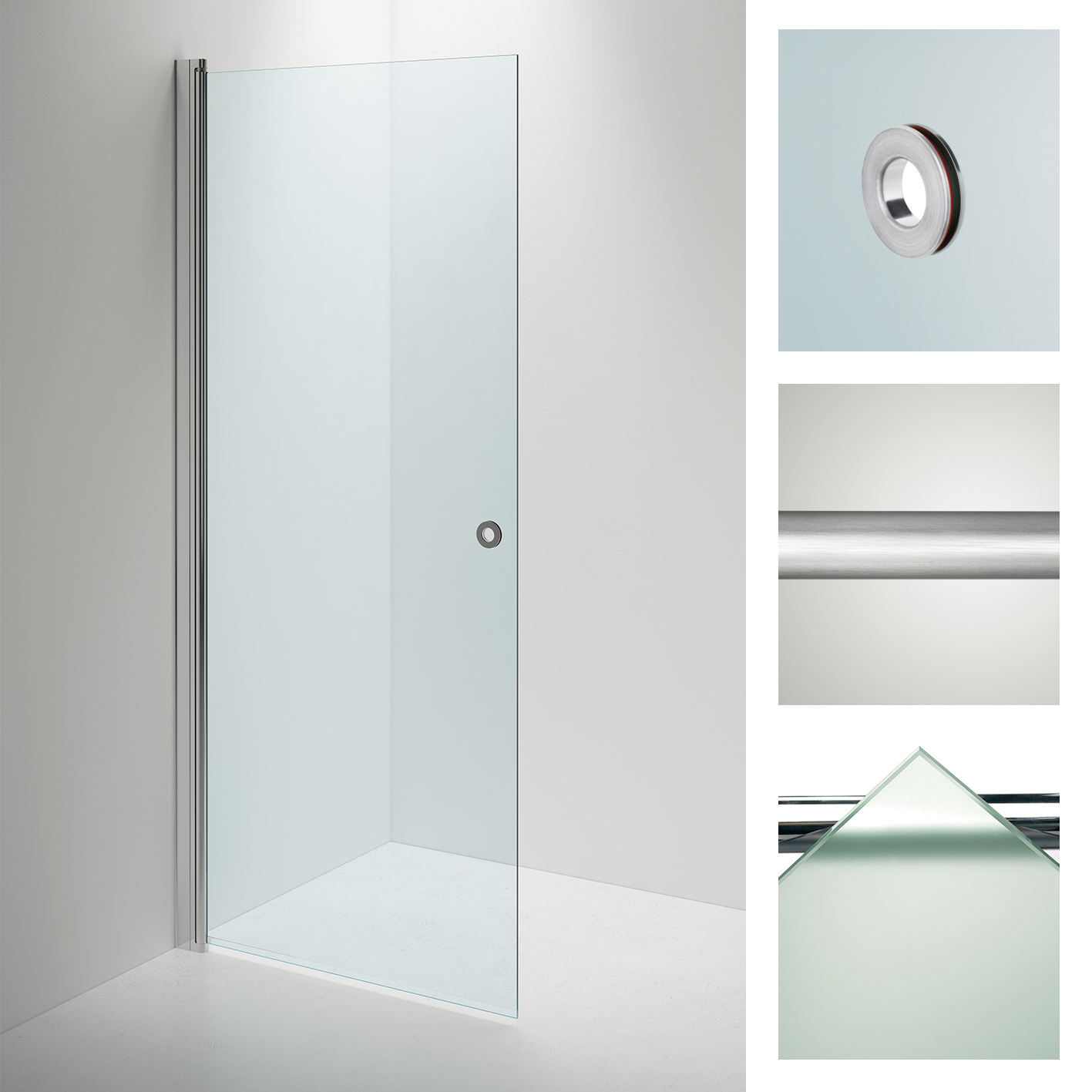 SHOWER WALL LINC SANKA ANGEL 100 DOOR SILVER/FROST