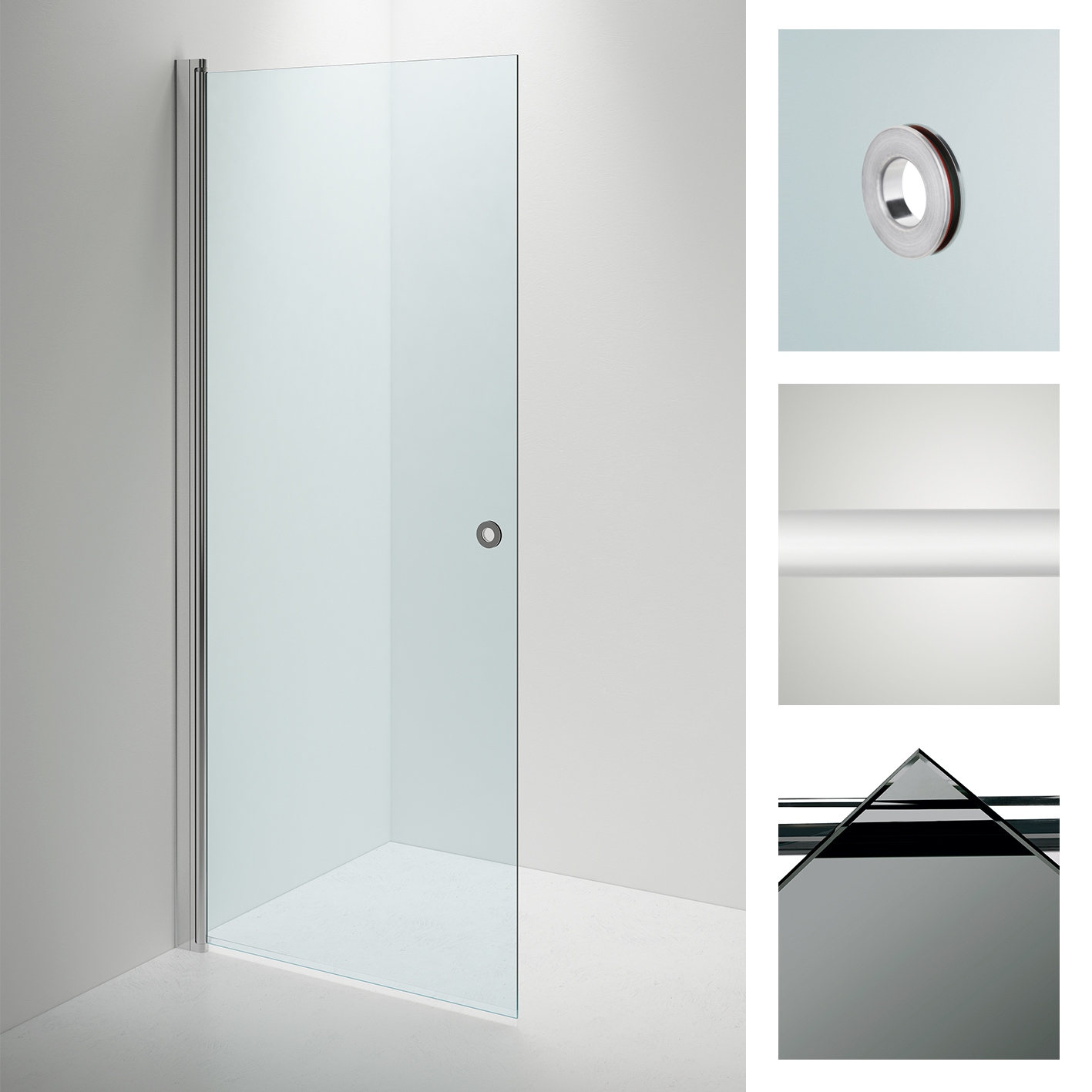 inr Shower wall linc sanka angel 100 door white/smoke