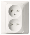 SOCKET OUTLET JUSSI 2-GANG 0-CLASS 302UCP