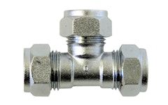 COMPRESSION FITTING 12 MM T-COUPLING CHROME