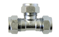 COMPRESSION FITTING 12 MM T-COUPLING CHROME