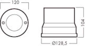 glamox Armatur o72-r 12led stainless steel