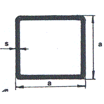 NT KVADRĀTCAURULE 20x20x2mm 1.4307/AISI304