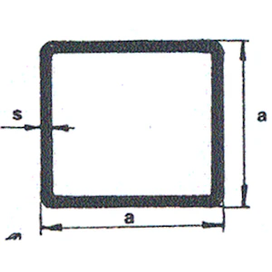 undefined Nt kvadrātcaurule 20x20x2mm 1.4307/aisi304