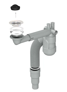 prevex Kitchen water trap prevex 12684 1-part 70mm bowl
