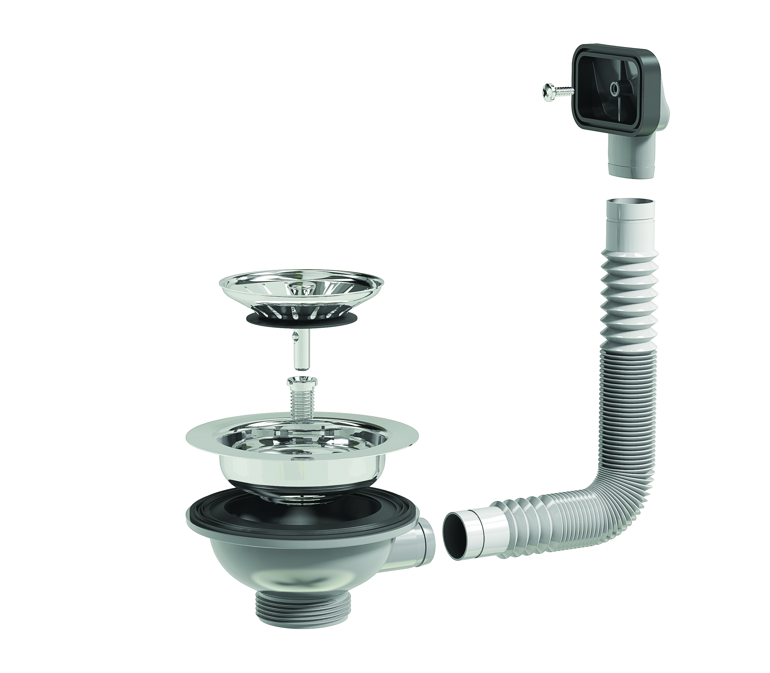 prevex Basket waste valve prevex 13881 1 1/2 uk overflow square