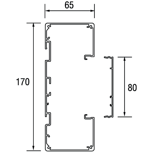 meka Johtokanava instal 170-1 al m 170x65x3000