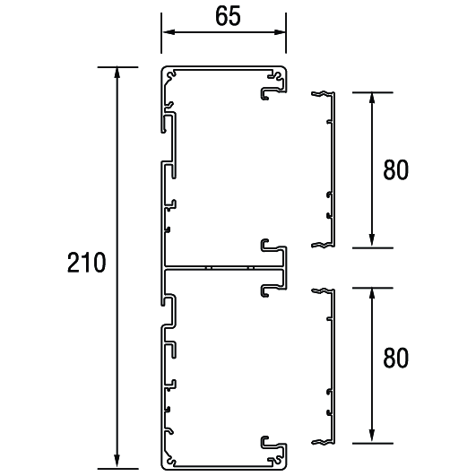 meka Johtokanava instal 210-2 al m 210x65x3000