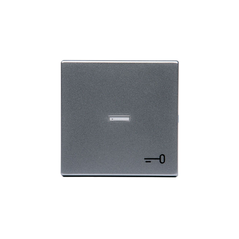abb Switch rocker 1-gang,key,lens,alu,impressivo