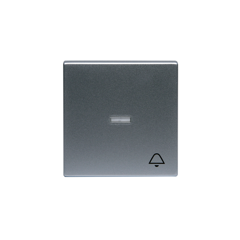 abb Switch rocker 1-gang,bell,lens,alu,impress
