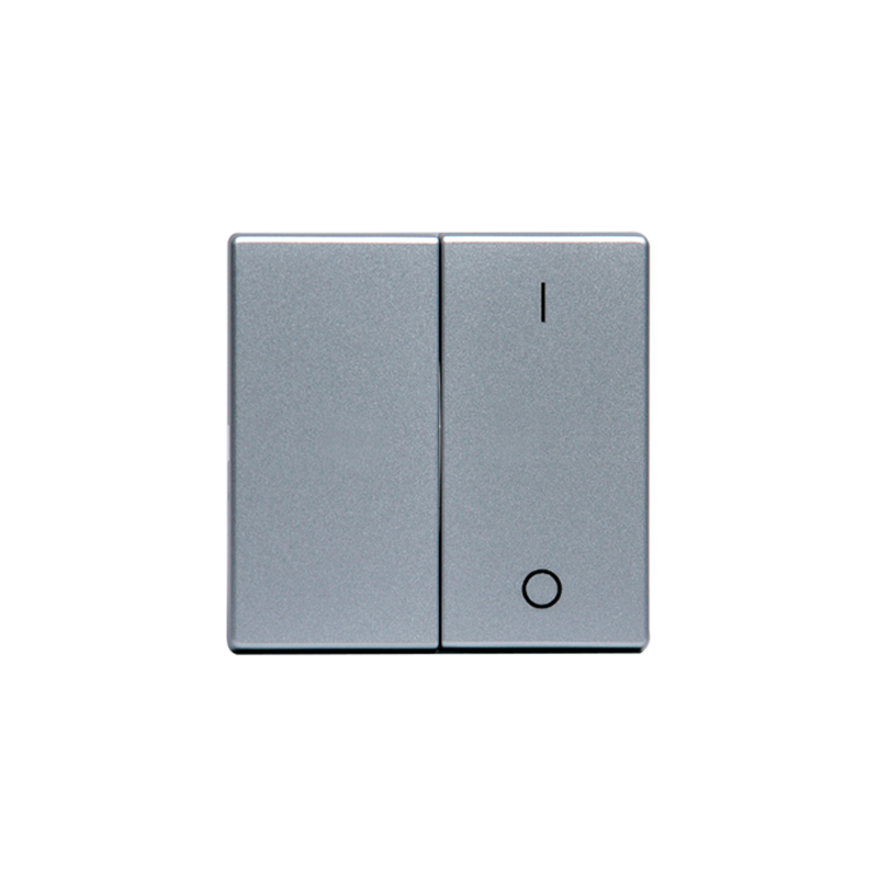 abb Switch rocker 2-gang,blank,1/0,alu,impress