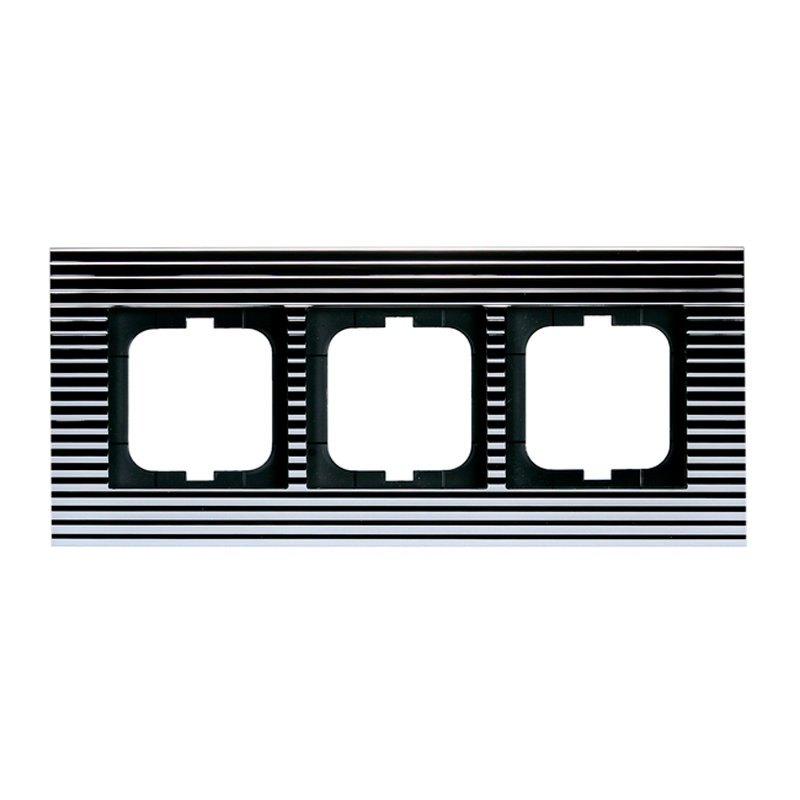 undefined Cover frame 3-gang,85mm,horiz,chrom,carat