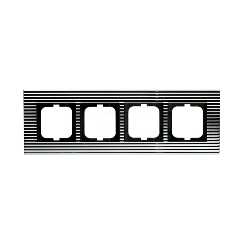 undefined Cover frame 4-gang,85mm,horiz,chrom,carat