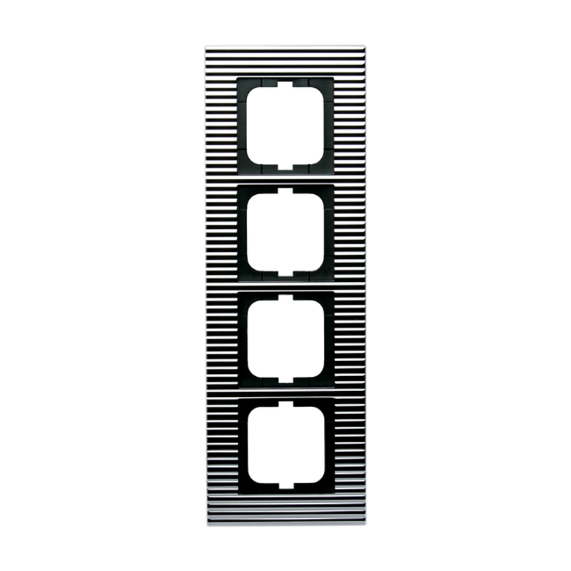 abb Cover frame 4-gang,85mm,vert,chrom,carat