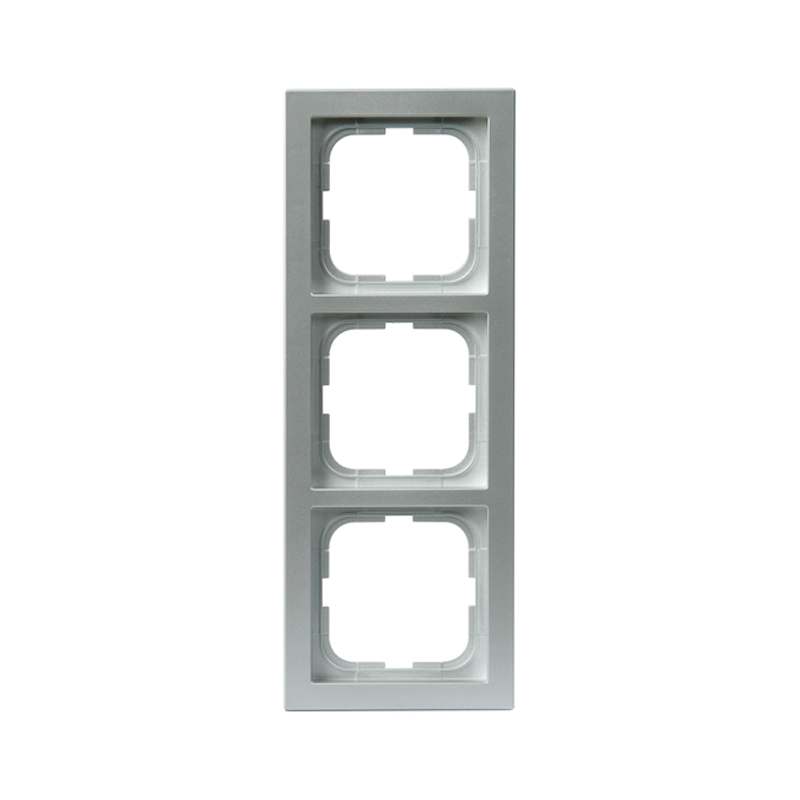 abb Cover frame 3-gang,85mm,alu,impressivo