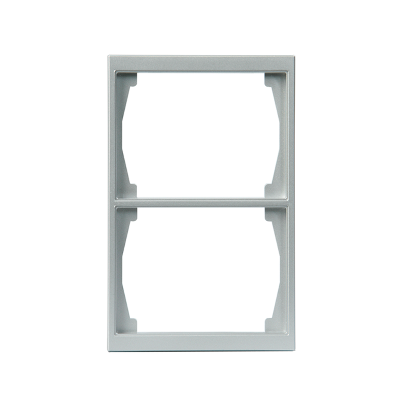 abb Cover frame 2-gang,100mm,alu,impressivo