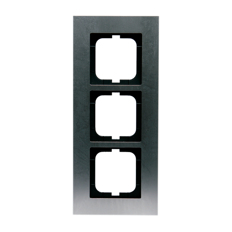 abb Cover frame 3-gang,85mm,steel,carat