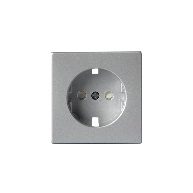 abb Cent.platta,jordat uttag 1-vägs,aluminium,impressivo