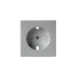 abb Cent.platta,jordat uttag 1-vägs,aluminium,impressivo