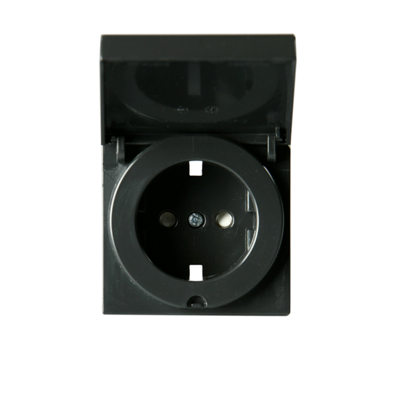 abb Centrumplatta vägguttag m lock,mj,1-v,ant,im