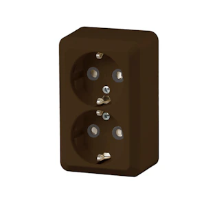abb Socket outlet schuko, 2-g, screwless, brown