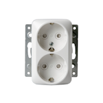 SOCKET OUTLET JUSSI SCHUKO 2-G, IP21, 100PC