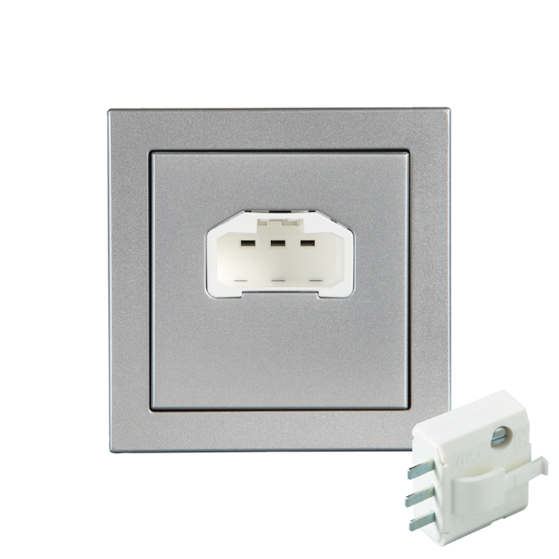abb Valaisinpistorasia impressivo dcl seinämalli, 85x85 mm, alu